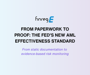 AML Compliance, Federal Reserve, Anti-money laundering, FinregE, AI
